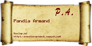 Pandia Armand névjegykártya